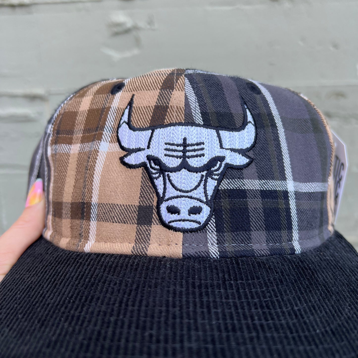 *New* New Era Chicago Bulls Plaid 9Fifty Retro Crown Strapback Hat - O/S - Plaid/Multi