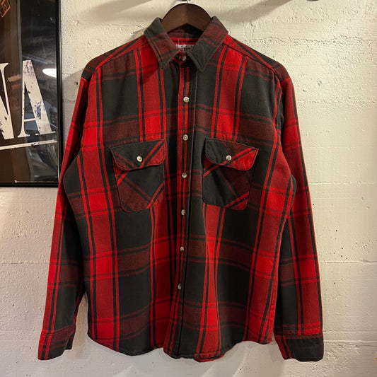 Vintage 90's Great Northwest All Cotton Buffalo Tartan Plaid Flannel Shirt - Size Large - Made In USA - 100% Cotton