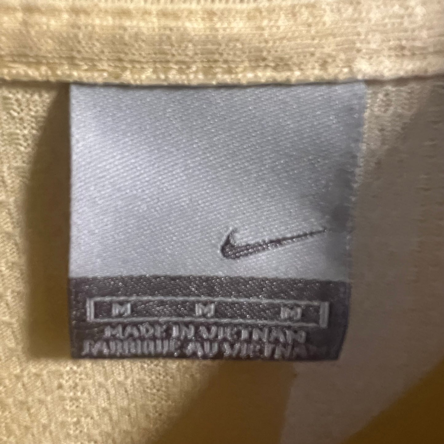 Vintage 2000's Nike Pique Cotton Mini Swoosh Polo Shirt - Size Medium - Light Yellow
