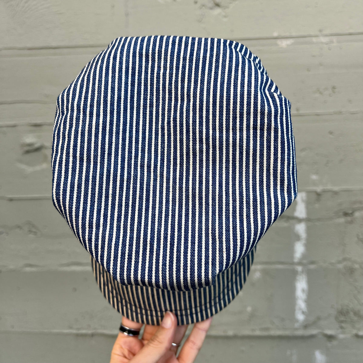 True Vintage 1970's Osh Kosh B'Gosh Hickory Stripe Railroad Engineer Adjustable Cap - O/S - Made In USA