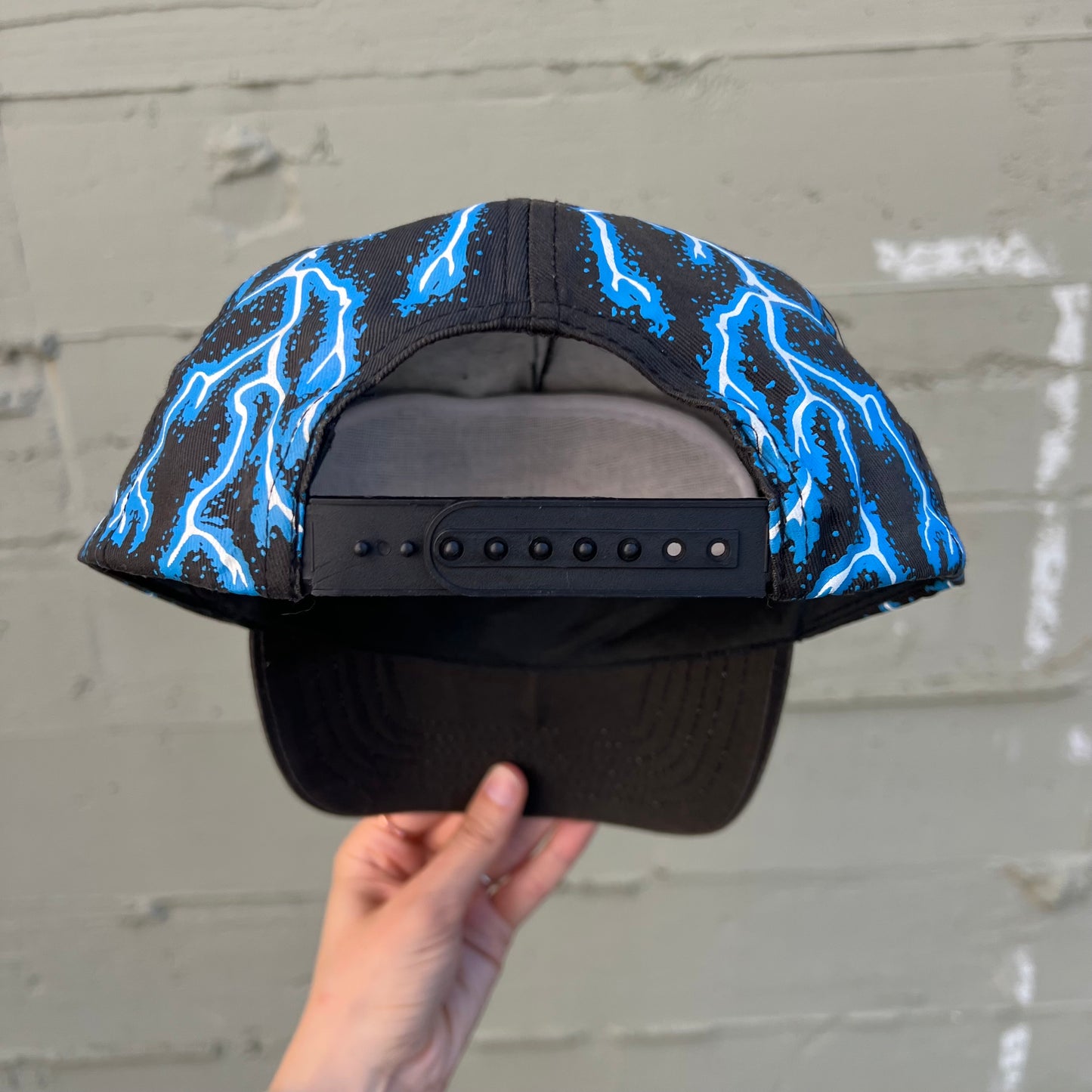 Vintage 'Live To Ride' Screaming Eagle Lightning Snapback Hat - O/S - Black/Blue