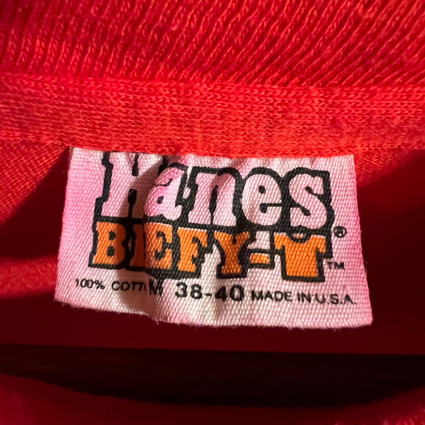 True Vintage 1970's Hanes Single Stitch Funny Saying T-Shirt - Size Medium - Made In USA - Red