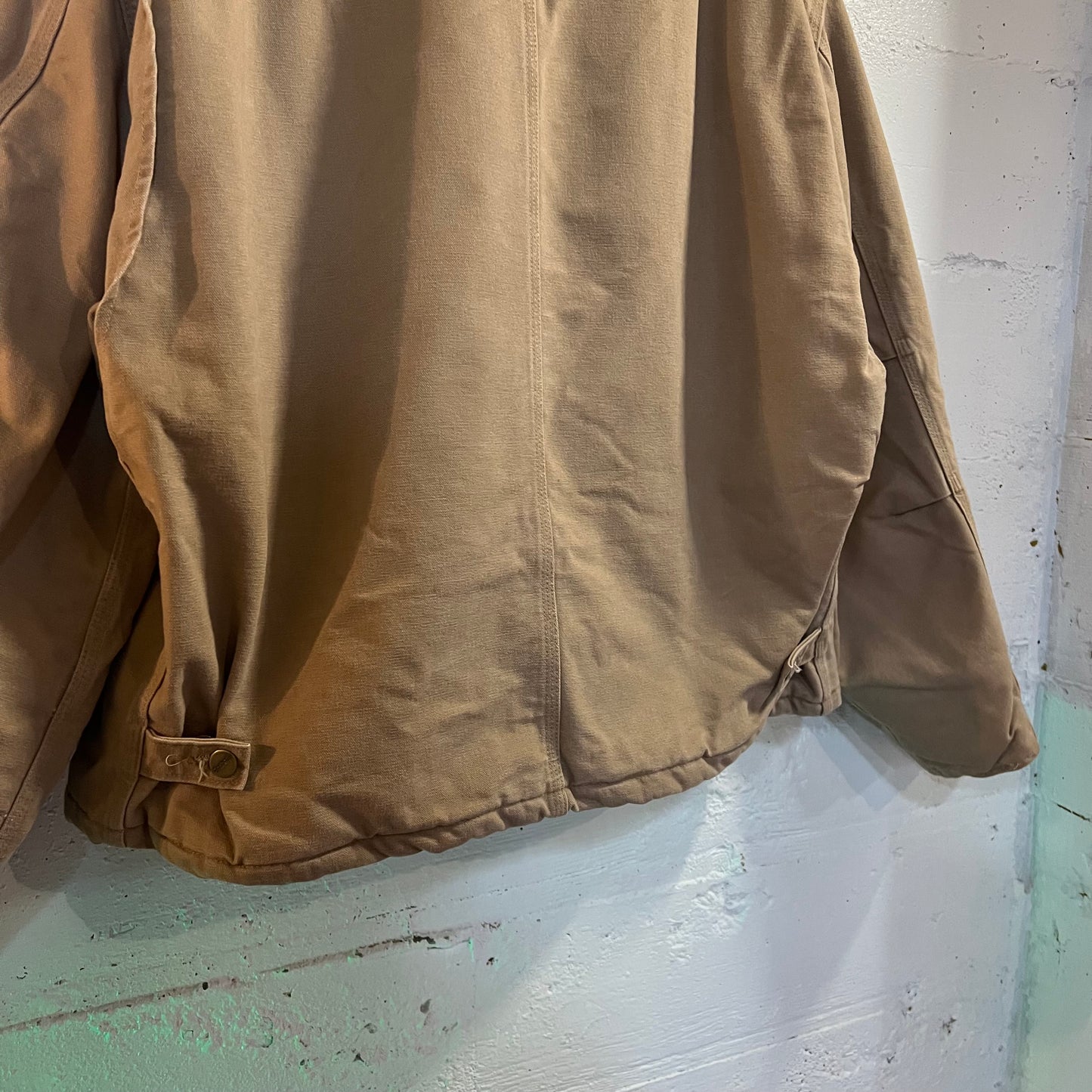 Vintage Carhartt Arctic Detroit Quilt Lined Jacket - Size L/XL - J22 SDL - Beige - Made In USA