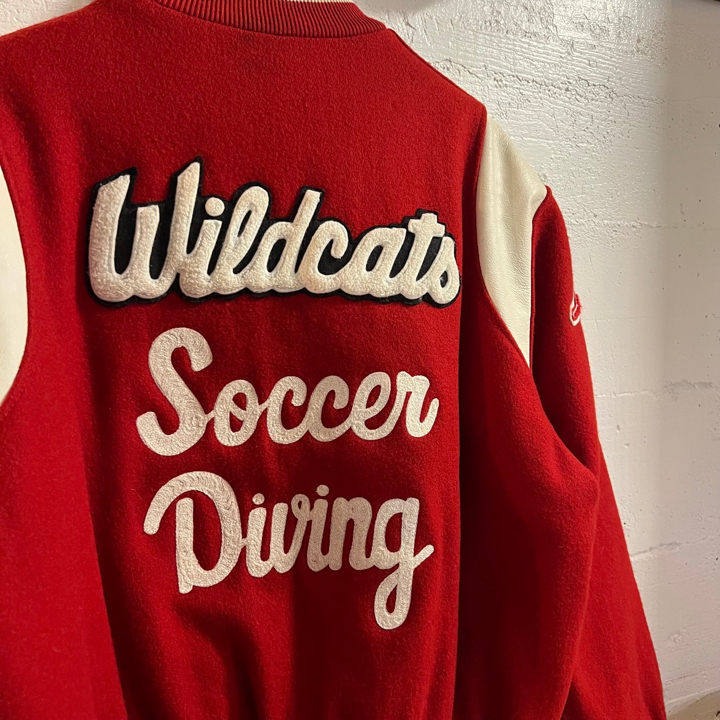 Vintage 2003 Holloway Wool & Leather Varsity Letterman Jacket - Size XL - Made In USA - Red/White
