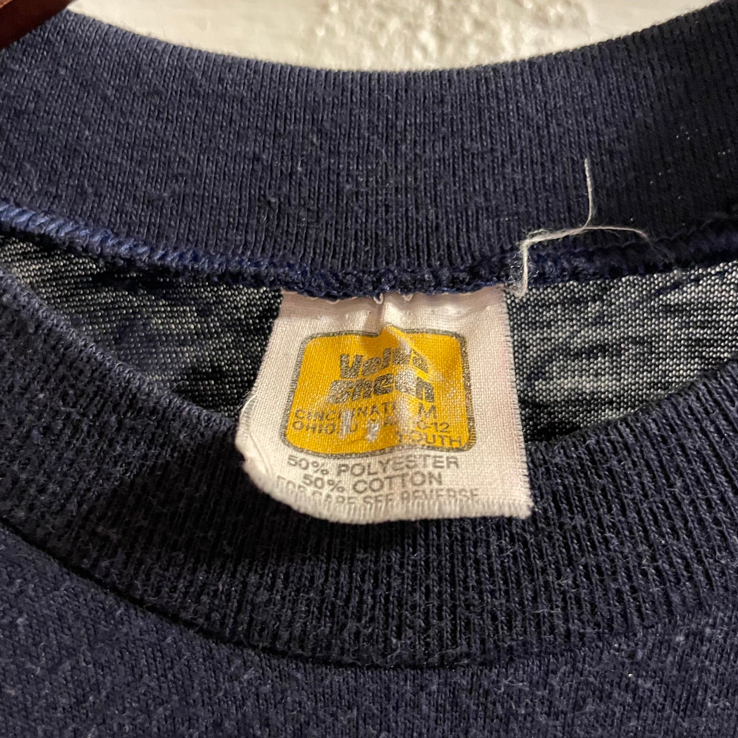 Vintage 1982 Velva Sheen ‘Keep On Smurfin’ Single Stitch Baby Tee - Size Youth Medium (10-12) - Made In USA - Navy