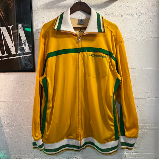 Vintage 2000's Jordan Brand Nike Zip Up Track Jacket - Size Large - Yellow/Green