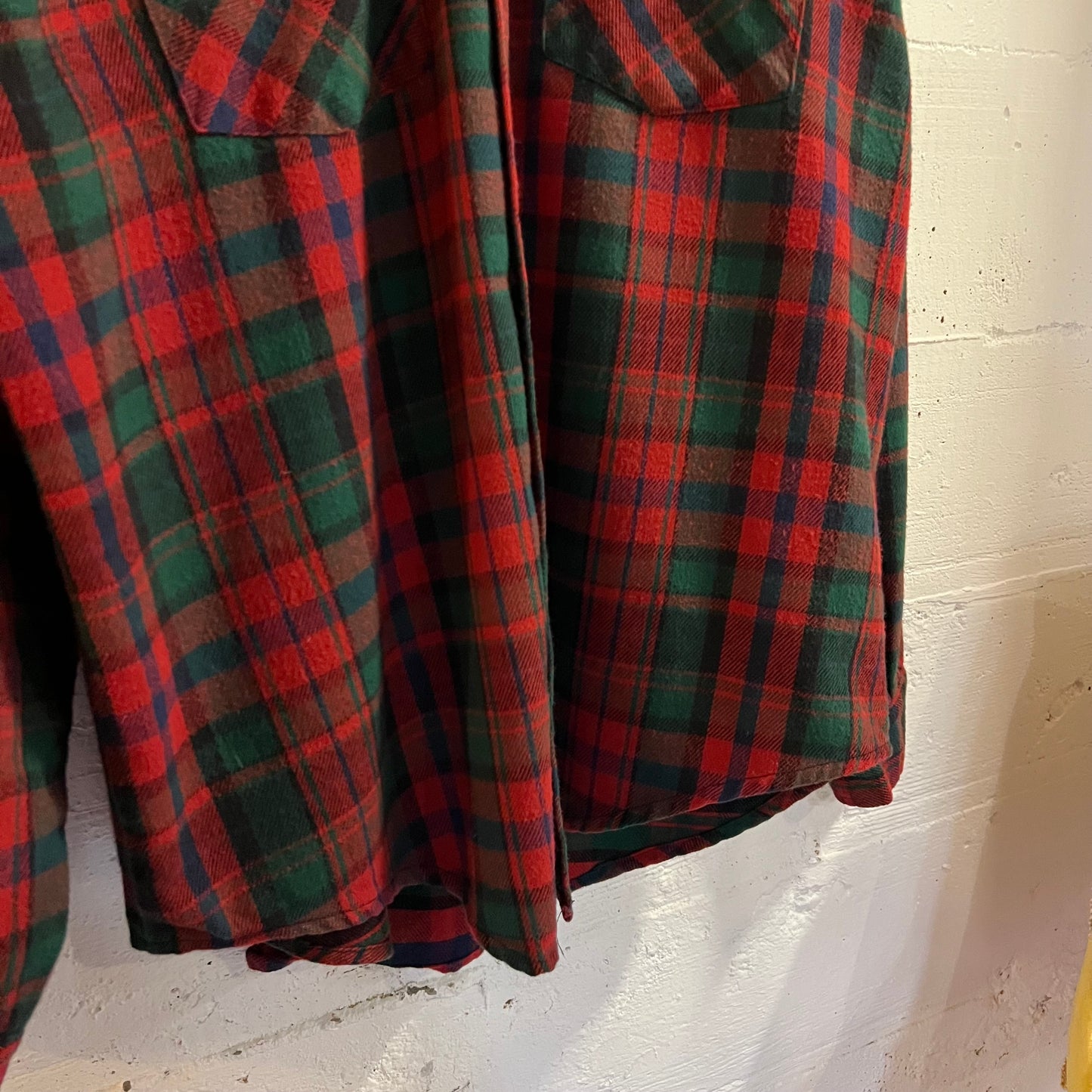 Vintage Codet Heavyweight Plaid Cotton Flannel Shirt - Size XL - Made In USA - Red/Black/Green