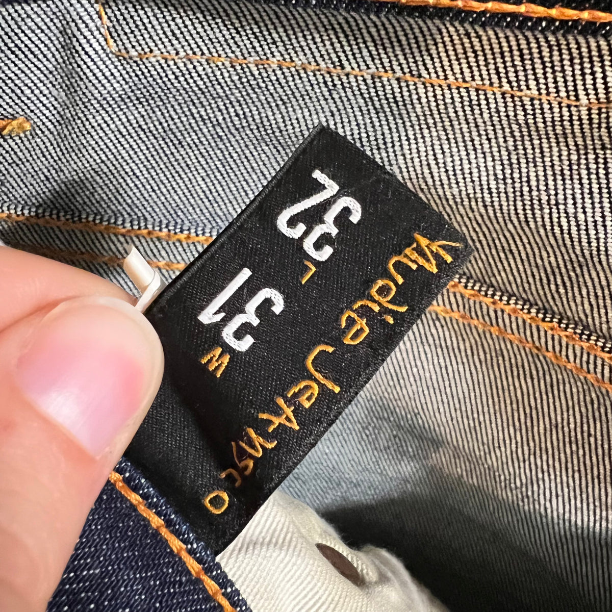 *Pre-Owned* Nudie Jeans Lean Dean 'Dry 16 Dips' Raw Denim Jeans - Size 31" x 30.5" - Made In Italy