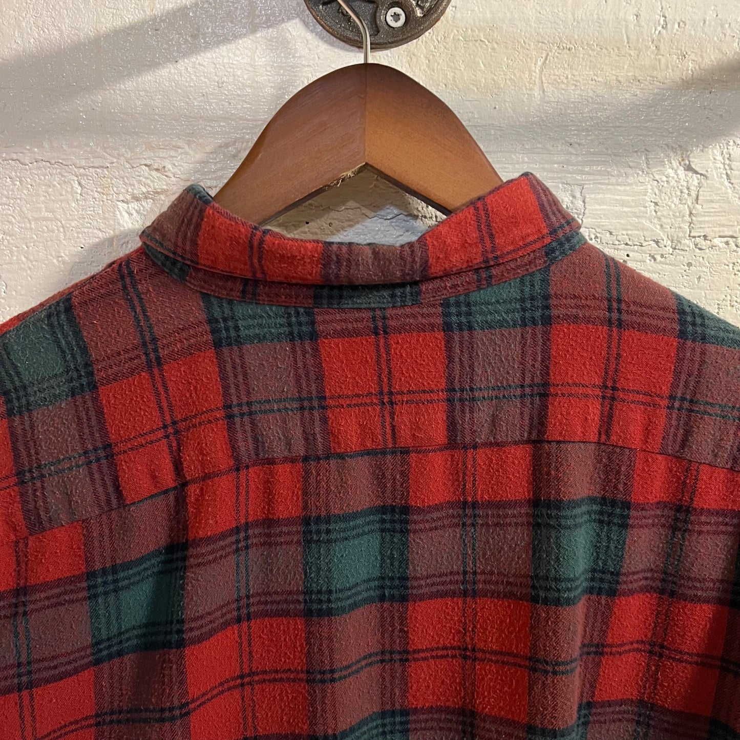 Vintage 90's L.L. Bean Plaid Button Up Flannel - Size XL - Made In USA - Red/Green
