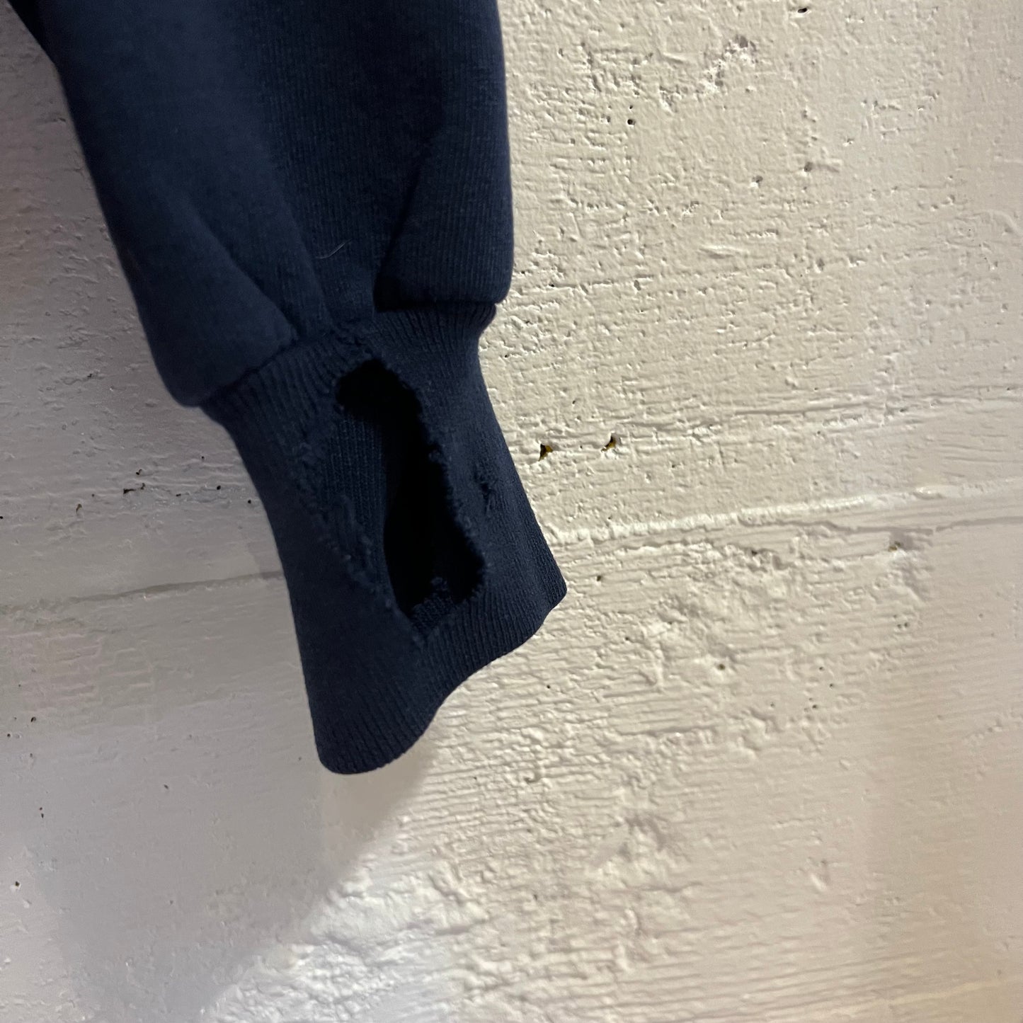 Vintage 90’s Distressed Russell Athletic St. Mary’s Crewneck Sweatshirt - Size Small - Made In USA - Navy/White