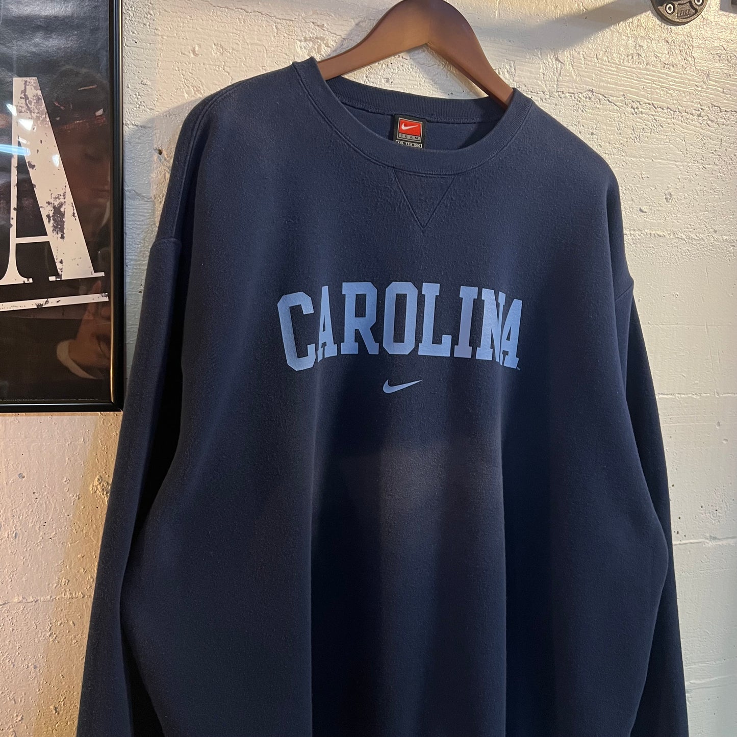 Vintage Faded Nike Carolina Tar Heels ‘UNC’ Crewneck Sweatshirt - Size XXL - Navy/Baby Blue