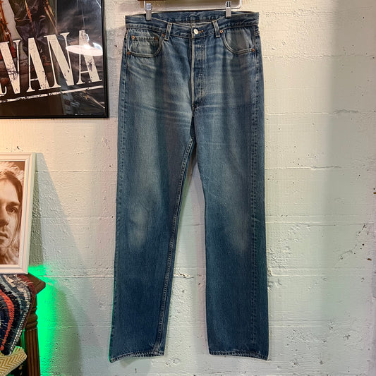 Vintage 1980's Levi's 501xx Button Fly Denim Jean - Size 34" x 33" - Made In USA - 100% Cotton