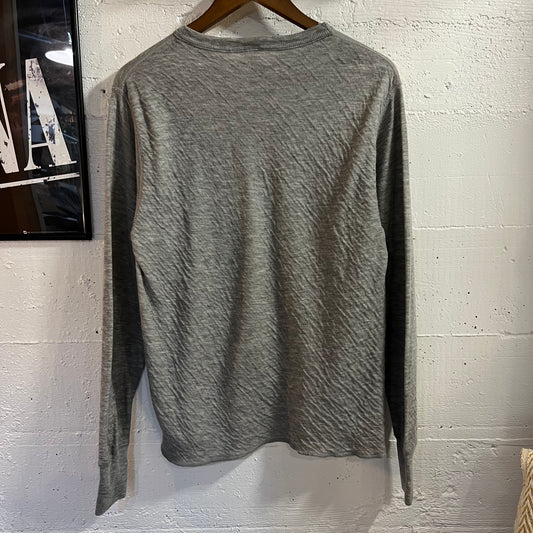 Vintage 80’s/90’s Ultimate Sport Long Sleeve Blank Thermal Shirt - Size Medium - Made In USA - Heather Grey