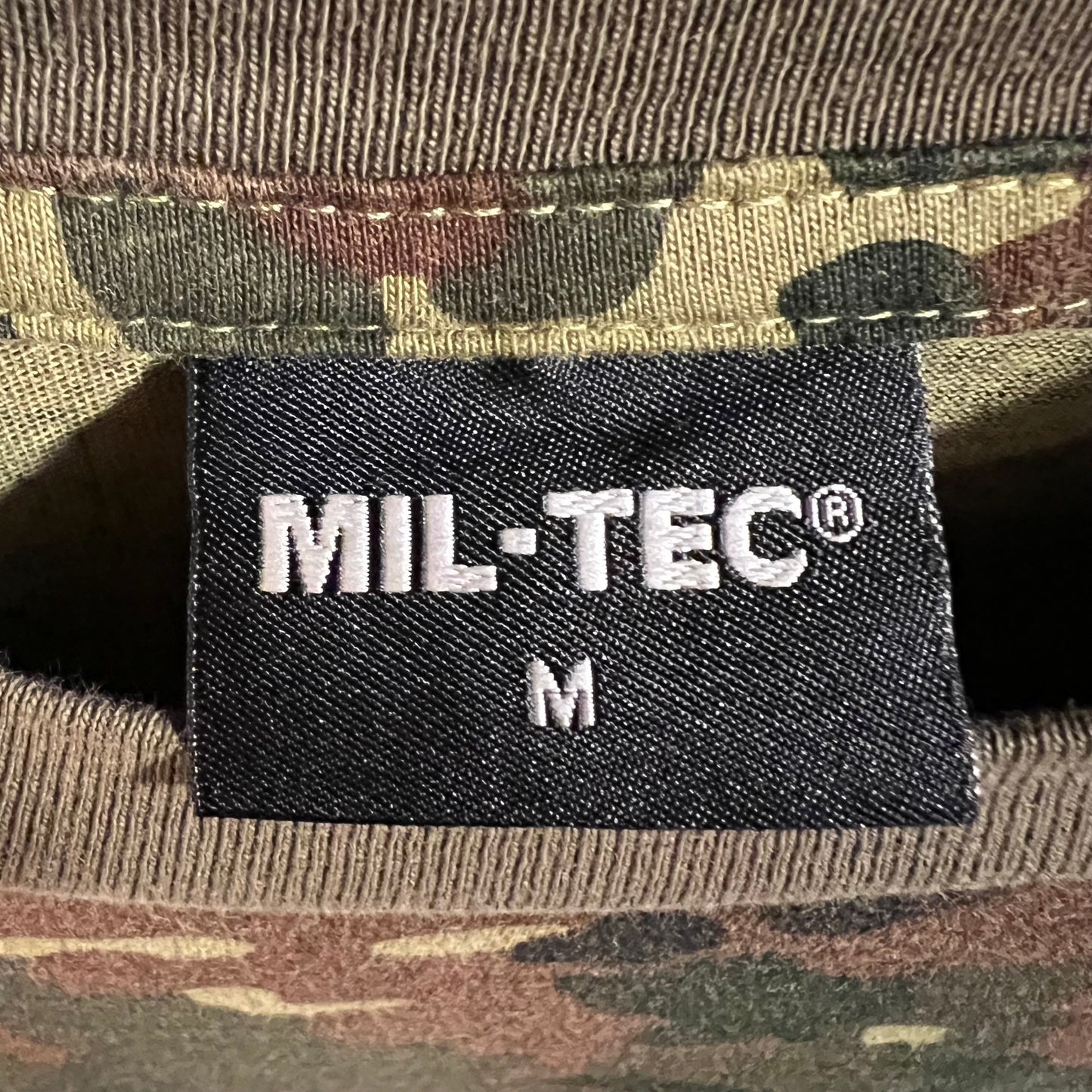 German Mil-Tec Flecktarn Camouflage Long Sleeve Shirt - Size Medium - 100% Cotton - Olive/Beige/Brown