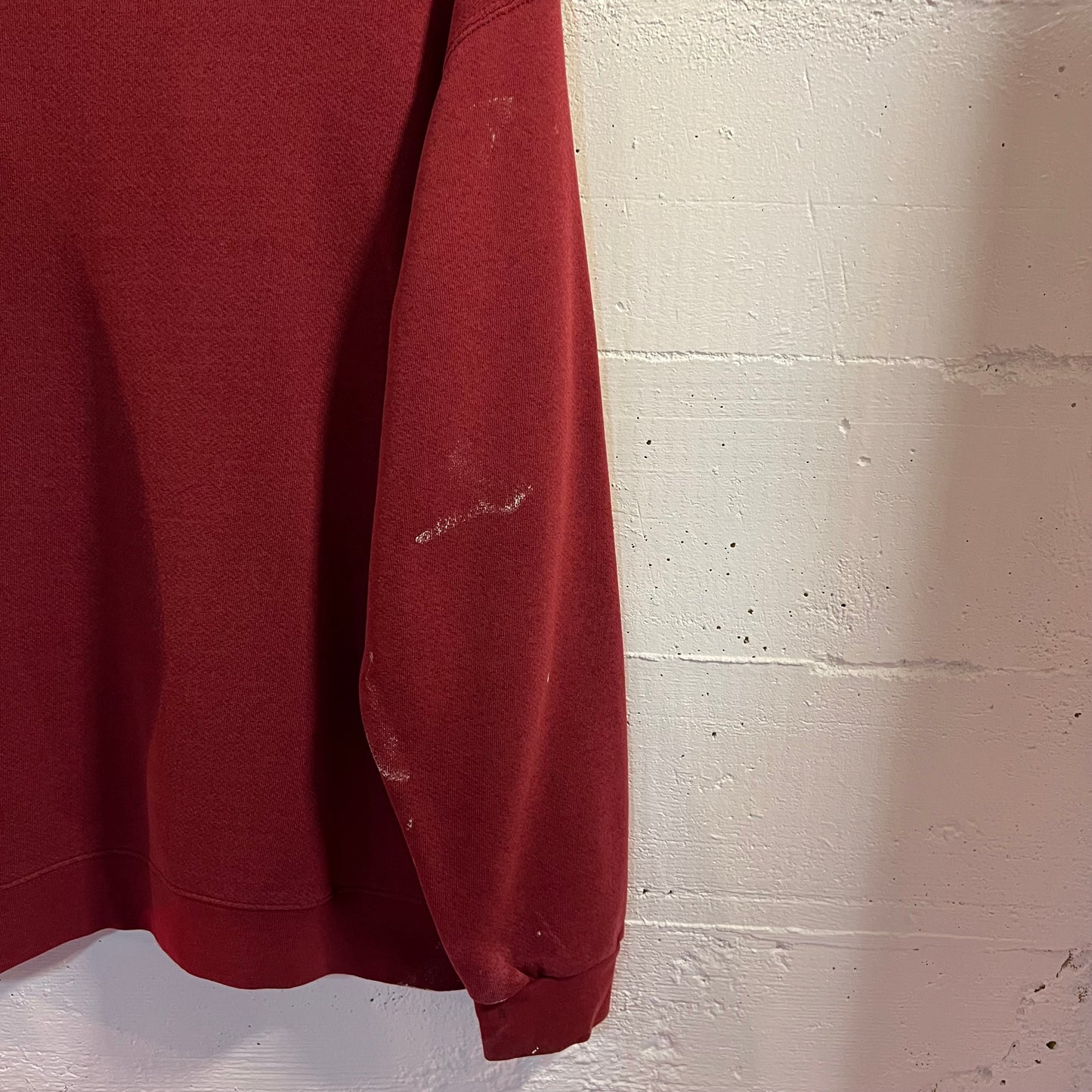 Vintage 2000's Nike Distressed Mini Swoosh Crewneck Sweatshirt - Size Medium - Maroon