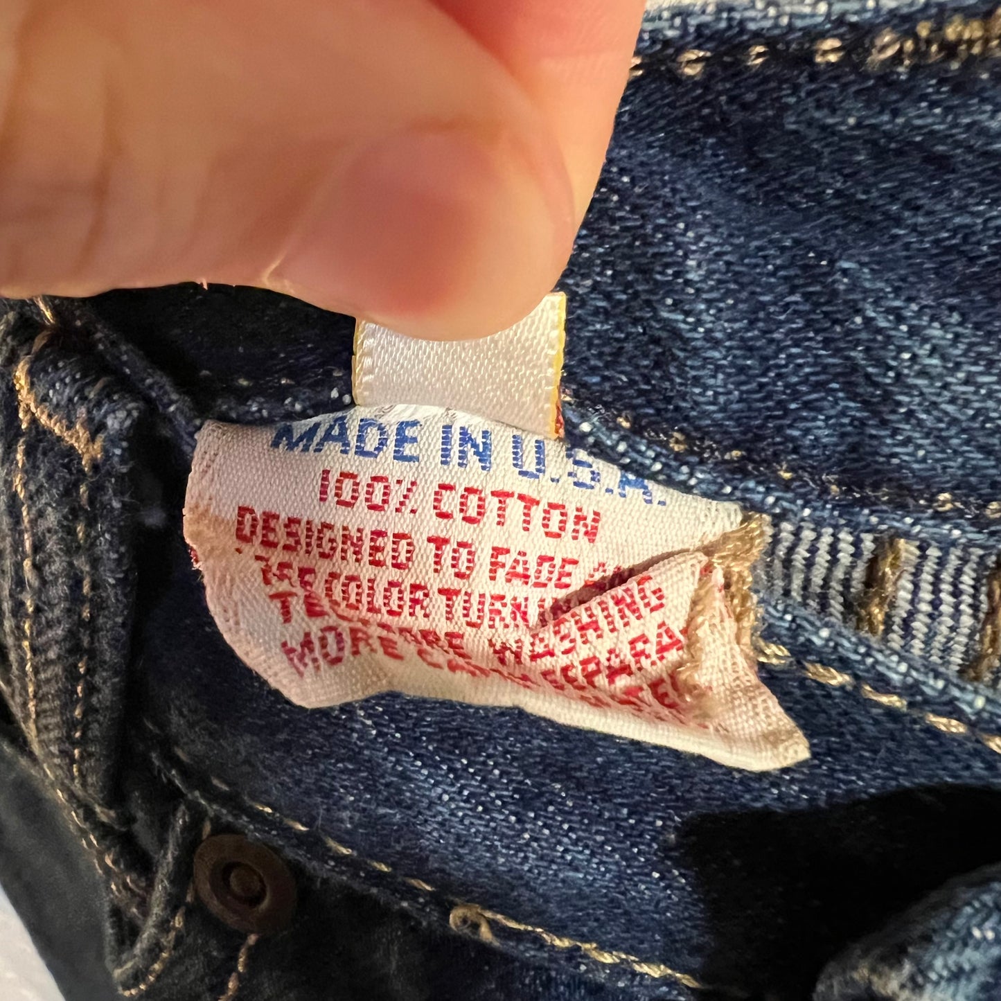 Vintage 1970's Calvin Klein High Rise Denim Jeans - Size 3 (23") - Made In USA - Talon Zipper - Dark Wash