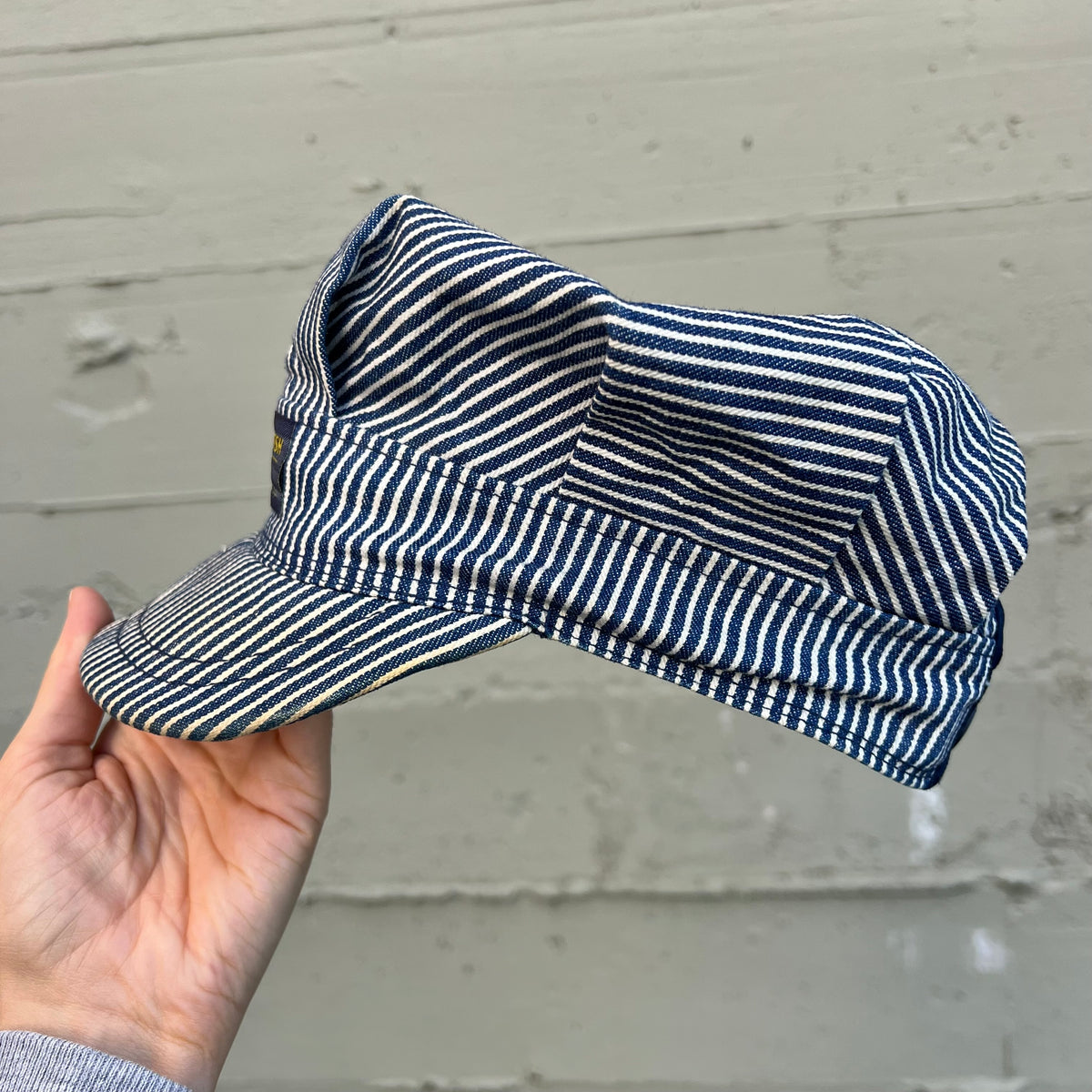 True Vintage 1970's Osh Kosh B'Gosh Hickory Stripe Railroad Engineer Adjustable Cap - O/S - Made In USA
