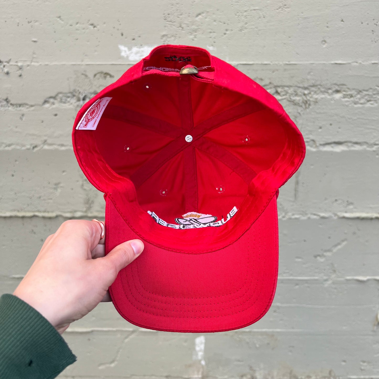 Vintage 2005 Budweiser Script 6-Panel Embroidered Dad Hat - O/S - Red/Black/White