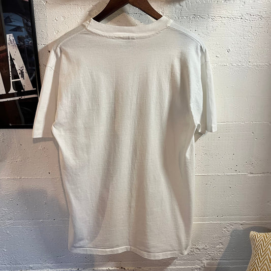 Vintage 90’s The Art Institute Of Chicago ‘Monet’ Single Stitch T-Shirt - Size Large - Made In USA - White/Blue/Multi
