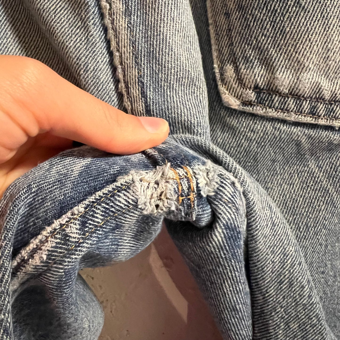Vintage 90's Prison Blues Faded Straight Leg Denim Jeans - Size 34" - Made In USA - 100% Cotton