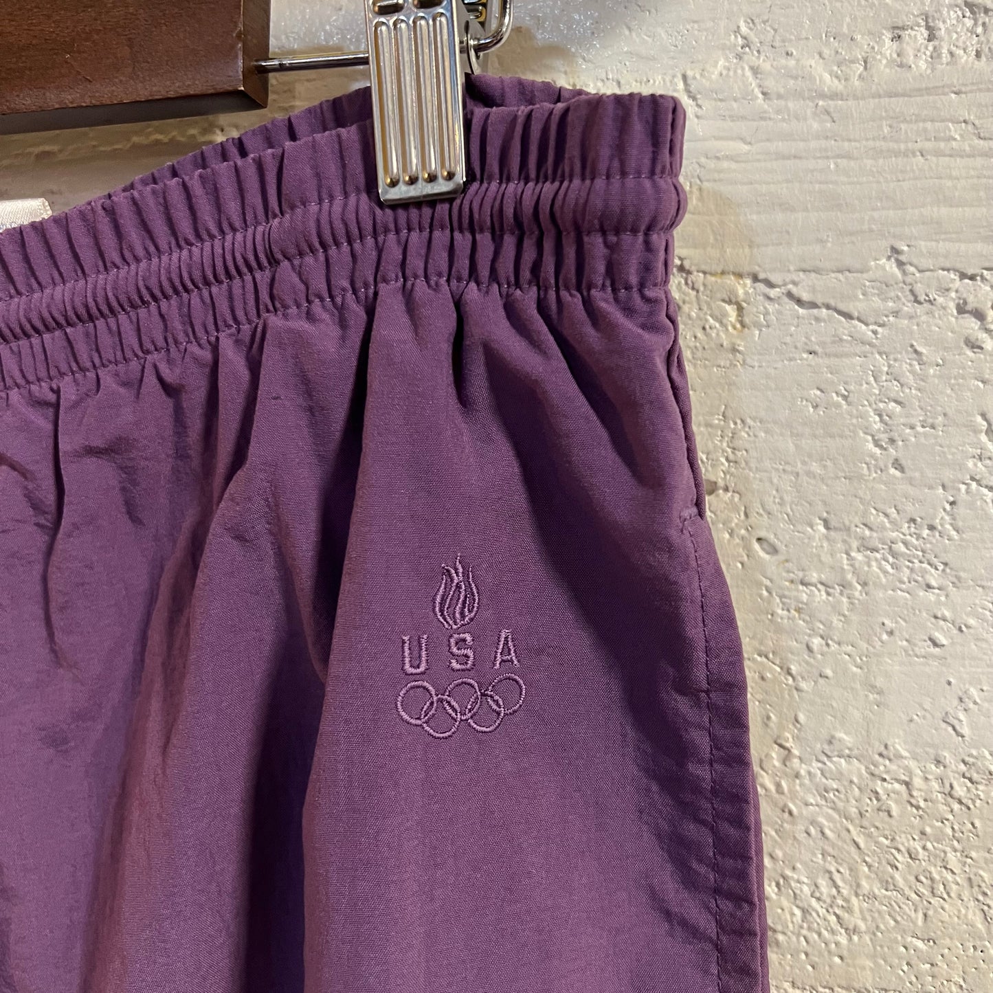 Vintage 90's JCPenney U.S. Olympics Embroidered Fleece Lined Track Pants - Size Medium - Aubergine