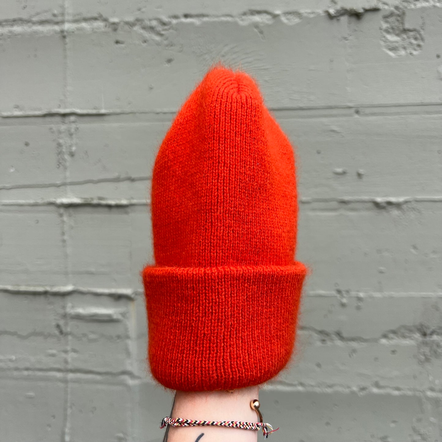 Vintage Blaze Orange Watch Cap Beanie - O/S - Made In USA - Blaze Orange