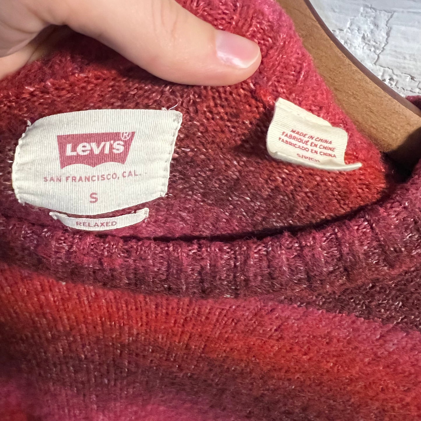 Levi's Battery Crewneck Sweater - Size Small - Multicolor - Relaxed Fit