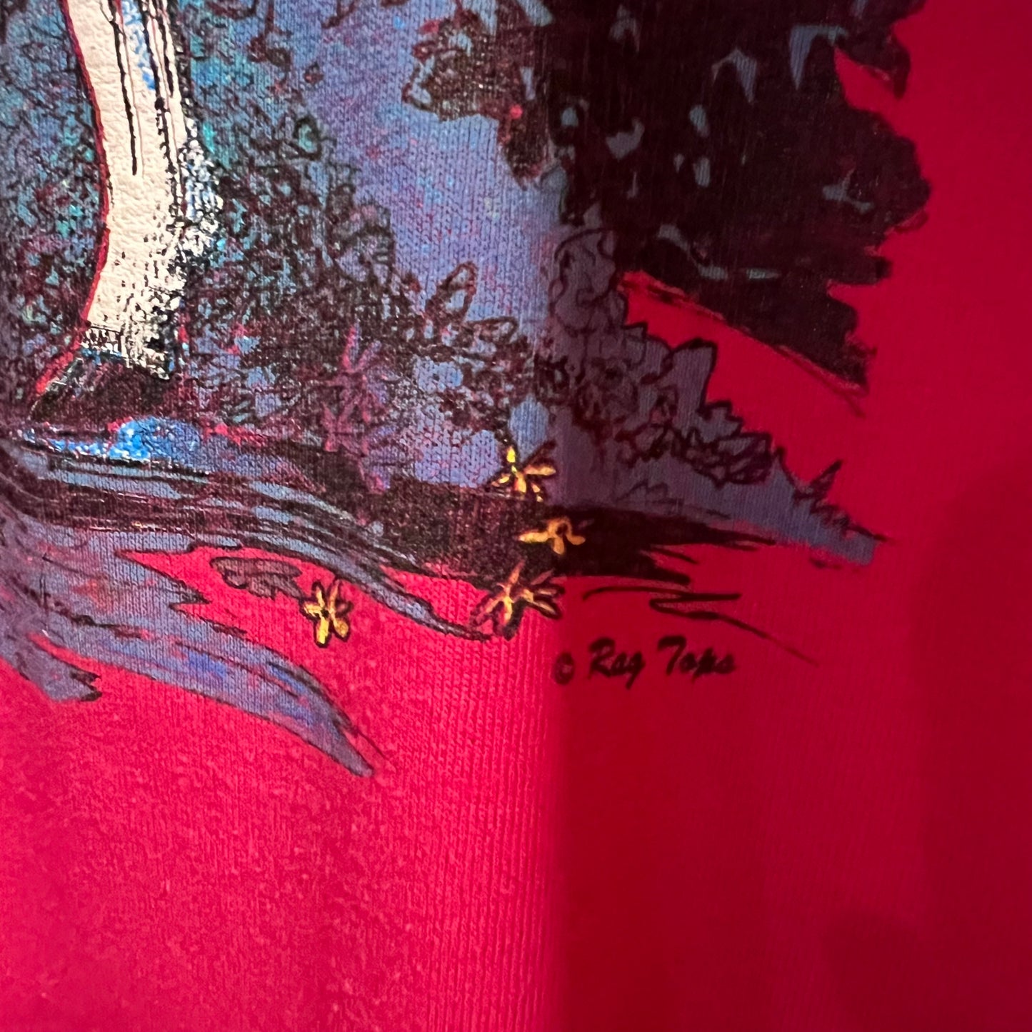 Vintage 80’s/90’s Native Art Graphic Single Stitch T-Shirt - Size XL - Made In USA - Pink/Multi