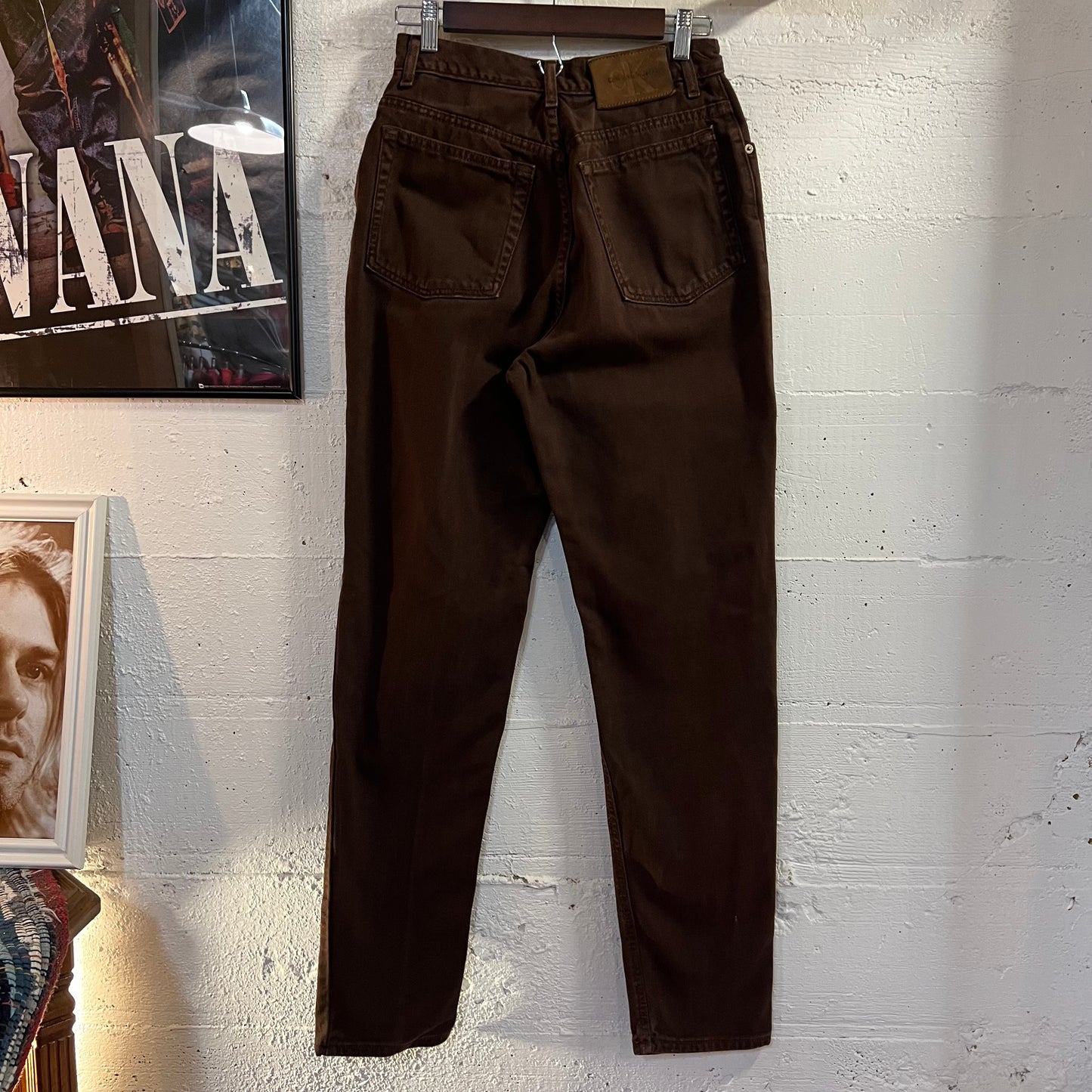 Vintage 90's Calvin Klein Jeans Brown Classic 5-Pocket Overdye Stonewash Denim Jeans - Size 8 (26"x31") - Made In USA