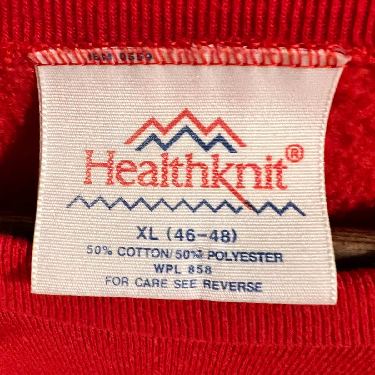 Vintage 80’s Healthknit Princeton Tigers Raglan Sleeve Crewneck Sweatshirt - Size XL - Made In USA - Red/Black/White
