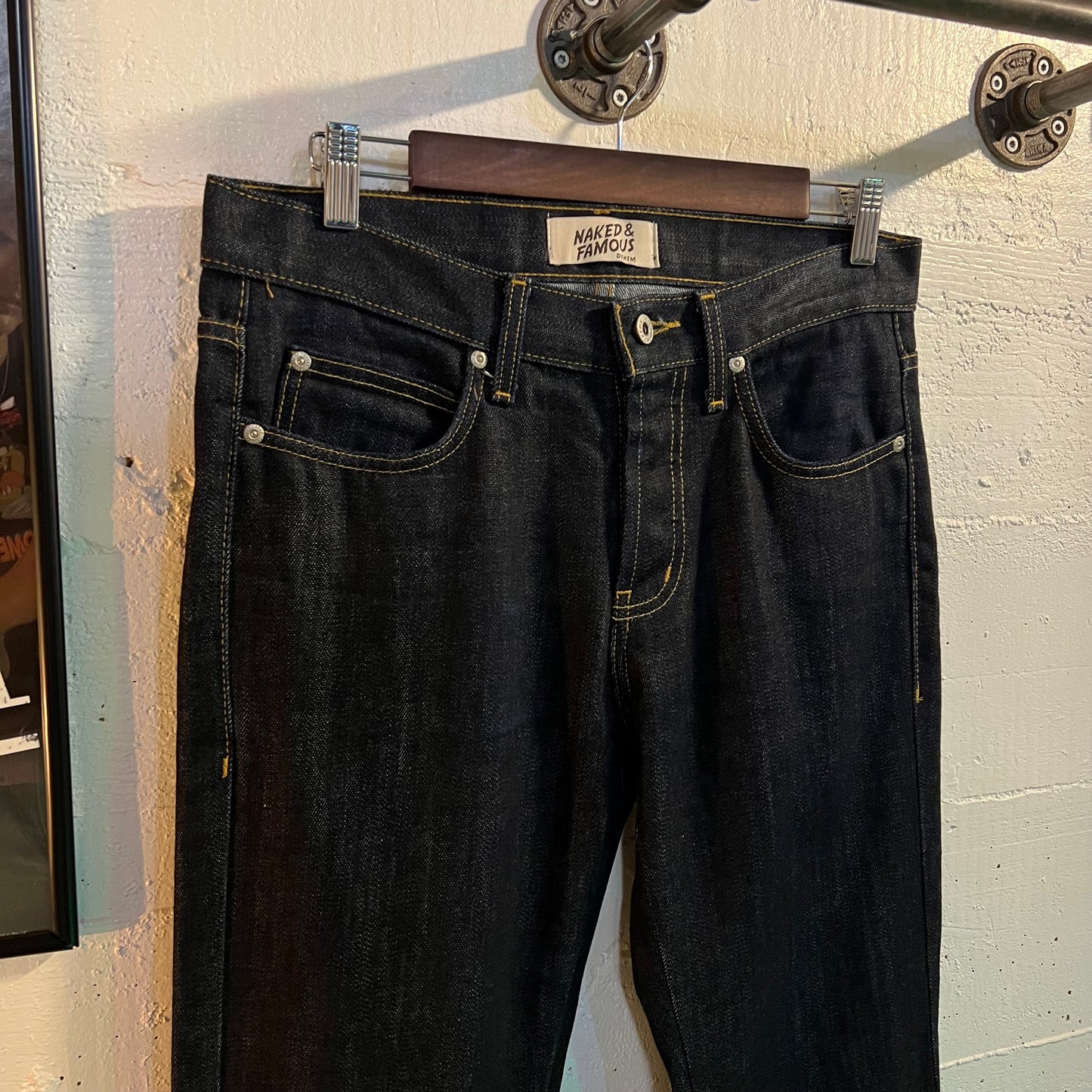 Naked & Famous Super Guy Standard Slub 13.5oz Raw Indigo Japanese Denim Jeans - Size 32" - Dark Indigo - 100% Cotton - Made In Canada