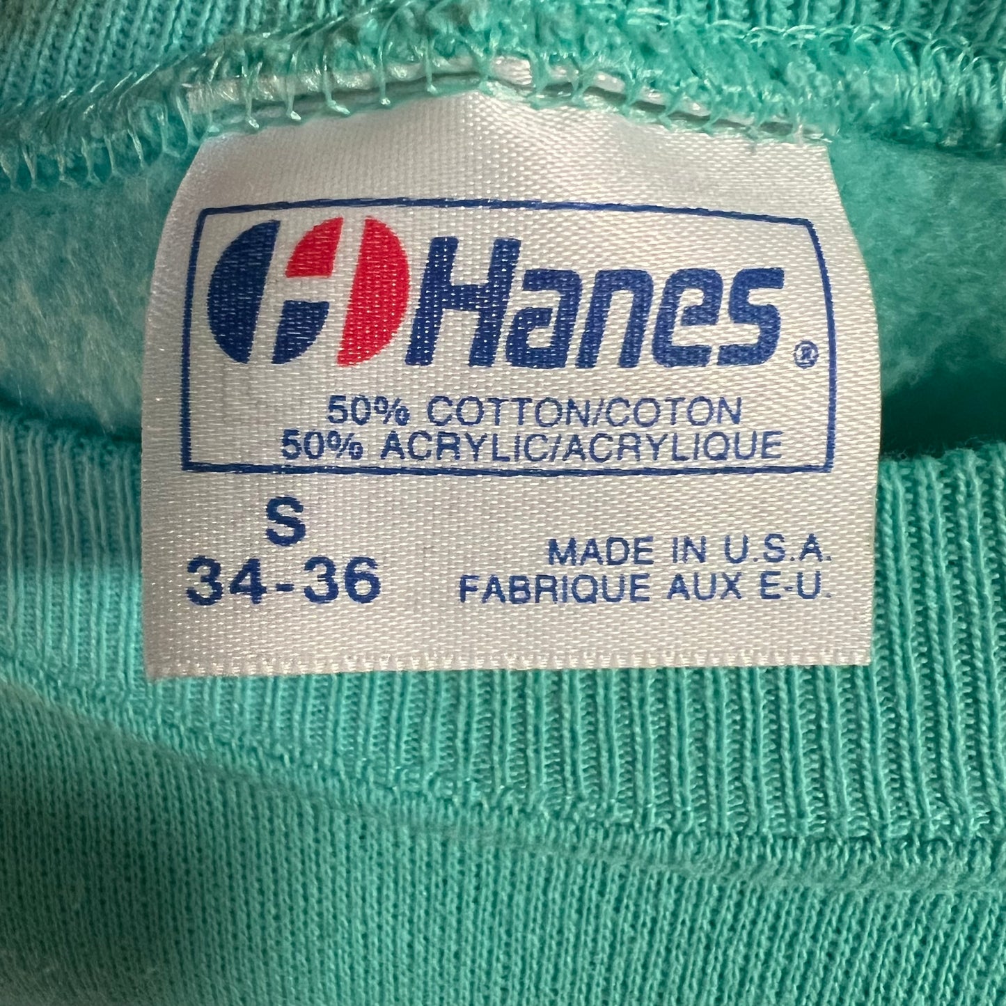 Vintage 1989 Dixieland Jazz Festival At Sea Raglan Crewneck Sweatshirt - Size Small - Made In USA - Mint Green/Indigo