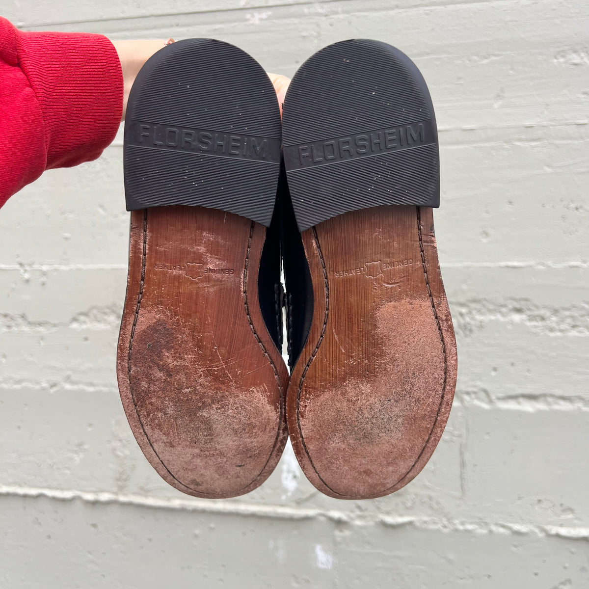 Vintage Florsheim Leather Moc Toe Tassel Loafers - 10.5D - Black - Genuine Leather