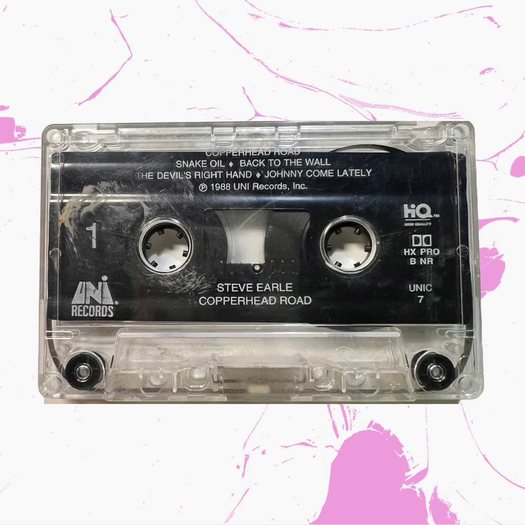 Vintage 1988 Steve Earle 'Copperhead Road' Cassette Tape
