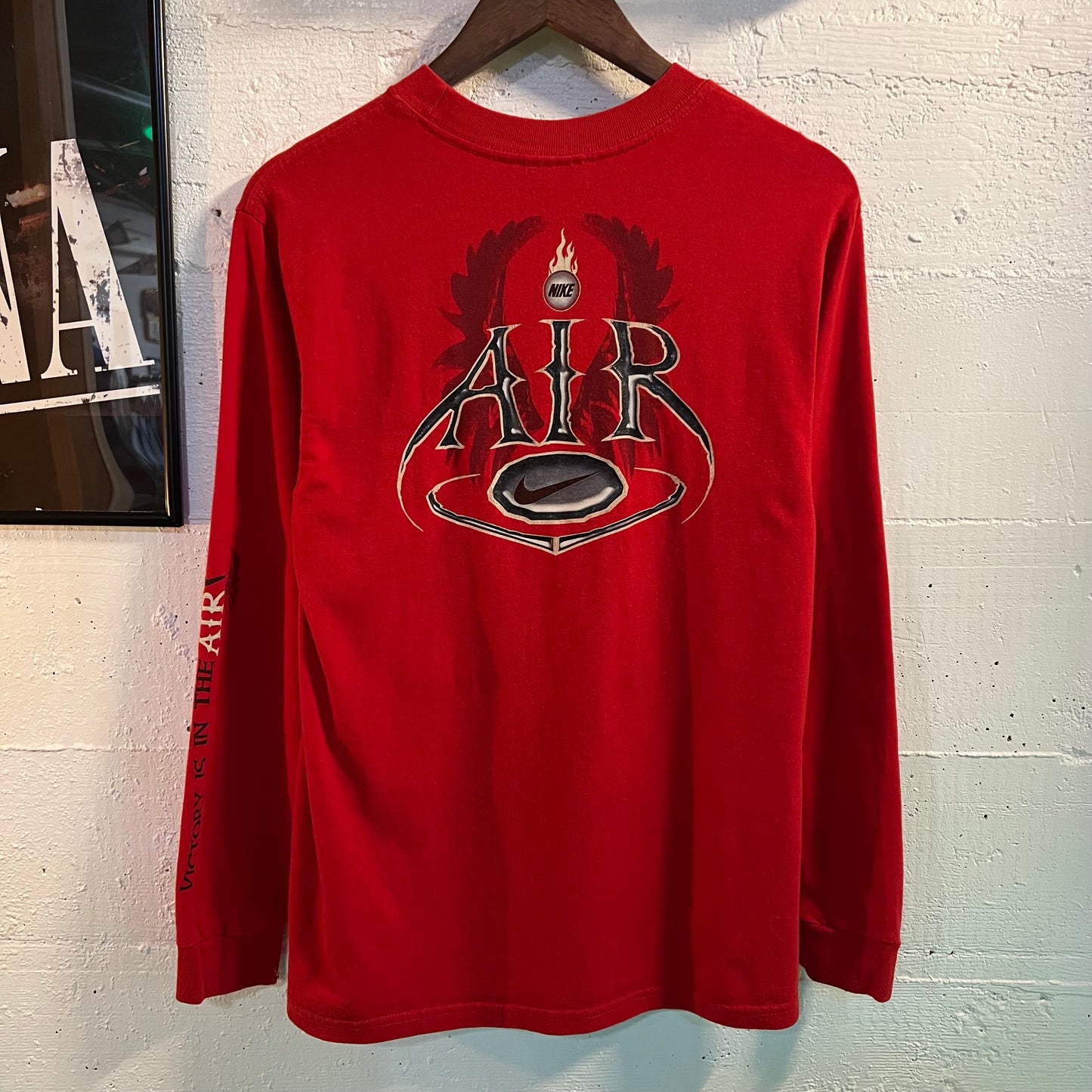 Vintage 90’s Nike Air Y2K Style Long Sleeve T-Shirt - Size Youth Large - Red/Multi