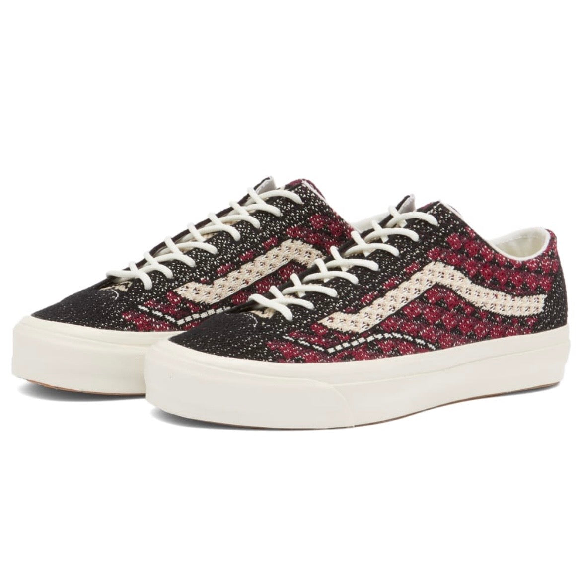 *New* Vans Lx Old Skool 36 Ek Sneaker - Size 9.5M/11W - Geo Check Bordeaux - VN000EFKBRD