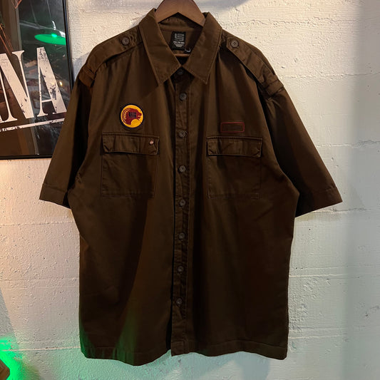 Vintage 2000's Lebron James Military Style Work Shirt - Size XXL - Brown