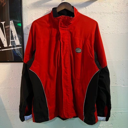 Vintage 90's Nike Fit Reflective Piping Windbreaker Jacket - Size Medium - Red/Black - White Tag