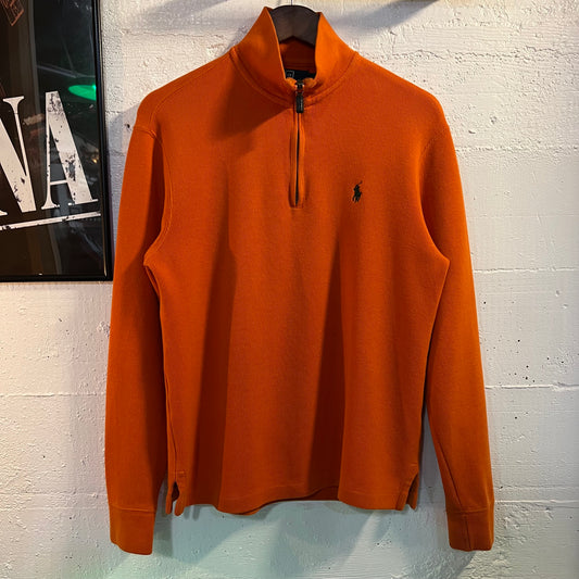 Vintage 2000’s Polo Ralph Lauren 1/4 Zip Knitted Sweater - Size Small - Orange