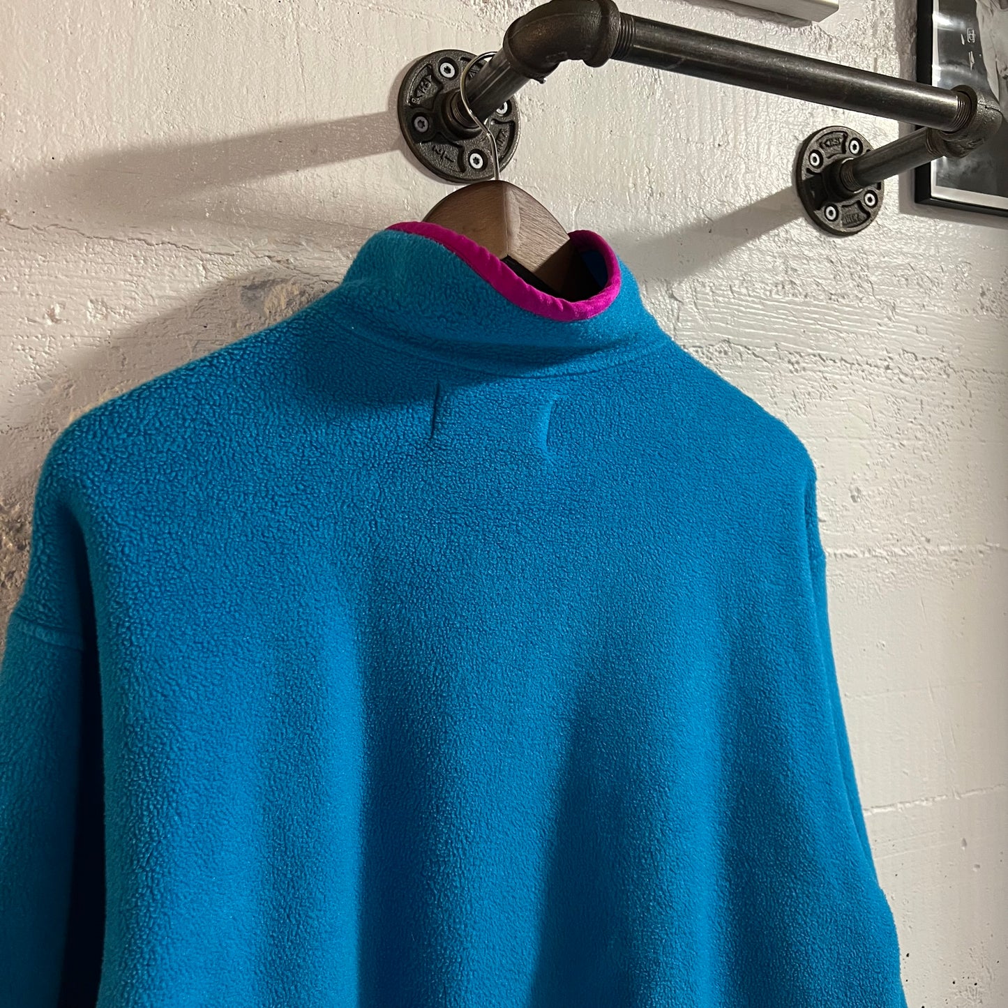 Vintage 80’s Sylvan Peak Ent. 1/4 Zip Fleece Pull Over Jacket - Size Medium - Made In USA - Blue/Black/Pink/Multi