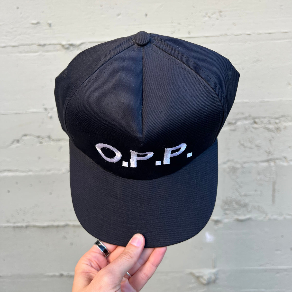 Vintage 90's Naughty By Nature 'O.P.P' Embroidered Snapback Hat - O/S - Black/White