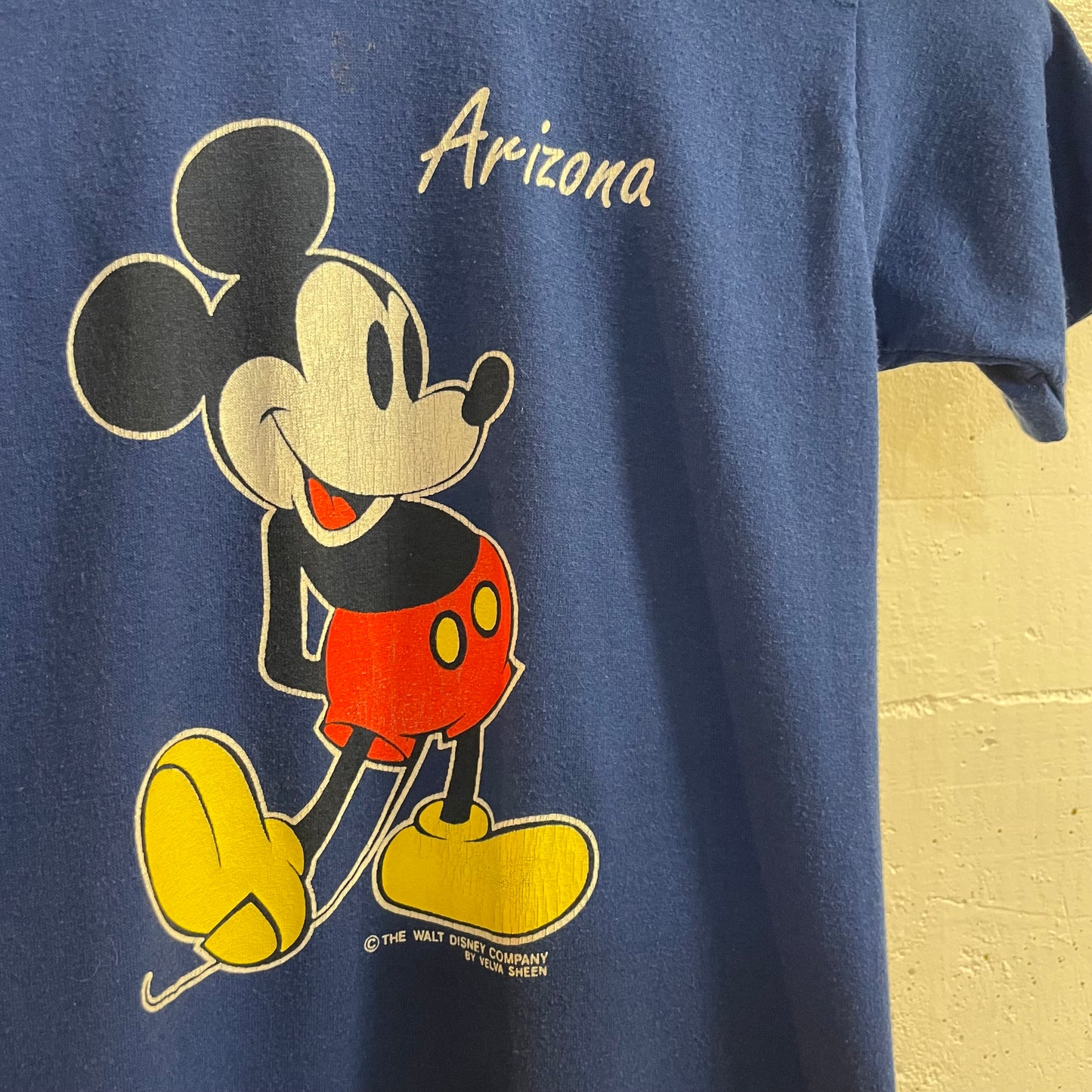 Vintage 1980's Mickey Mouse Walt Disney Company 'Arizona' Souvenir Single Stitch Baby T-Shirt - Size Youth Medium - Made In USA - Blue