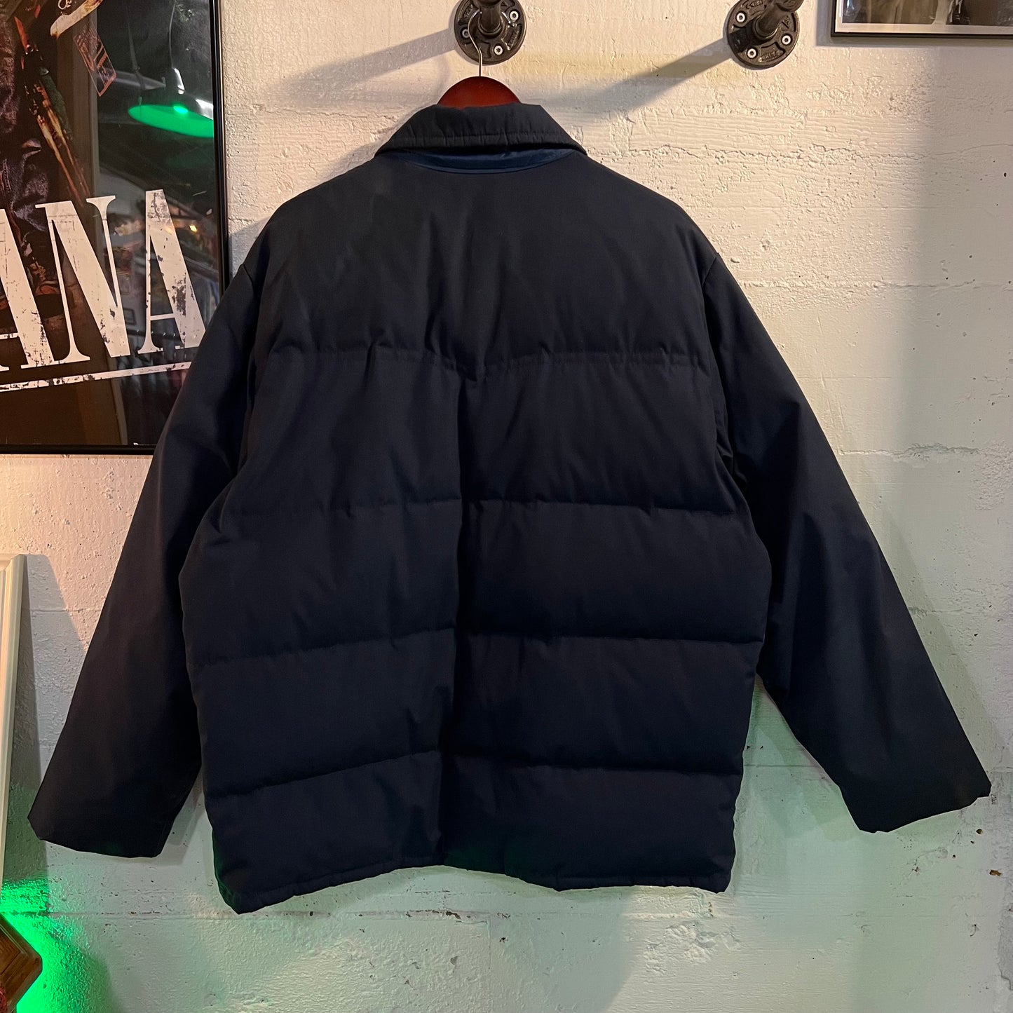 Vintage 1970's JCPenney Towncraft Goose Down Insulated Western Yoke Winter Jacket - Size L/XL - Navy