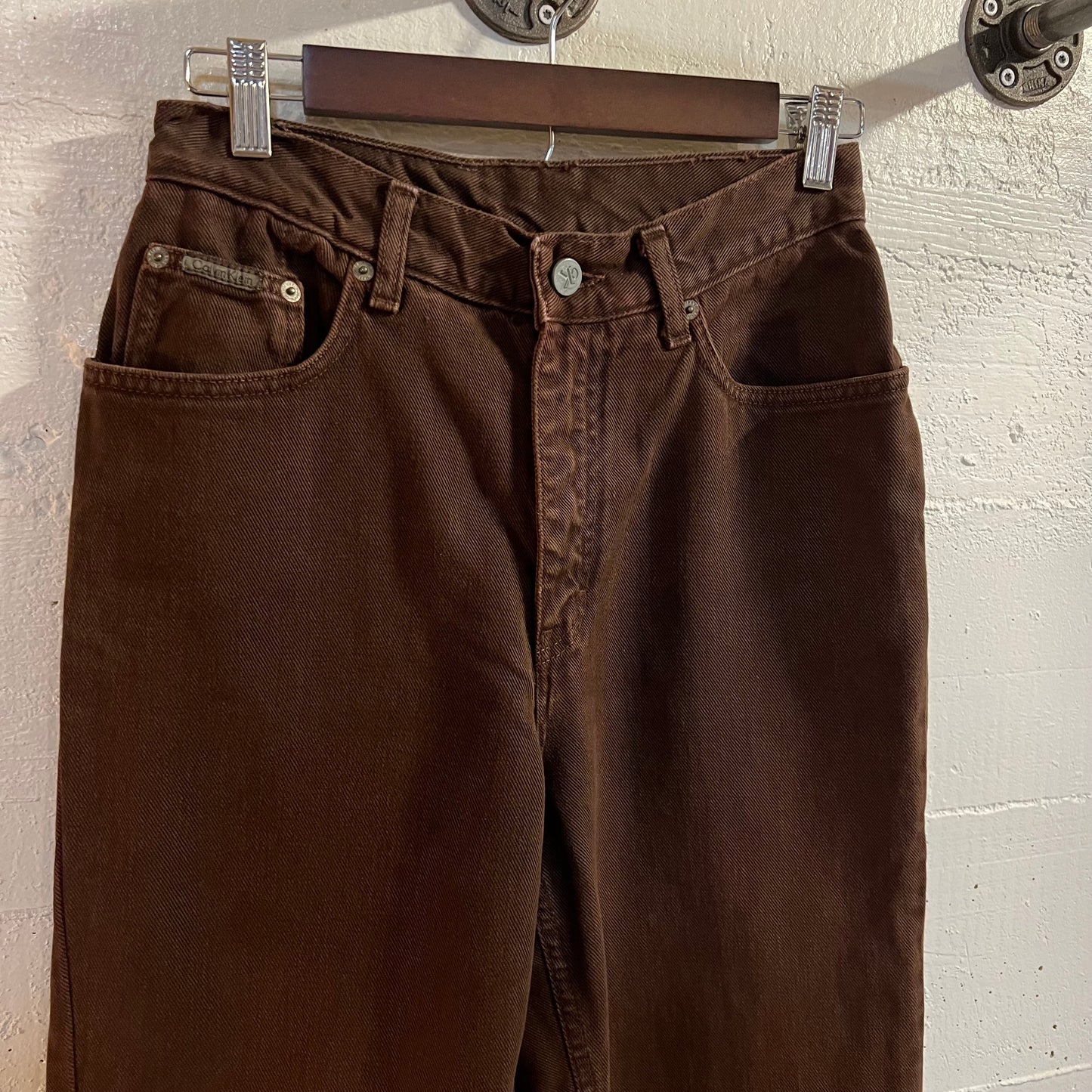 Vintage 90's Calvin Klein Jeans Brown Classic 5-Pocket Overdye Stonewash Denim Jeans - Size 8 (26"x31") - Made In USA
