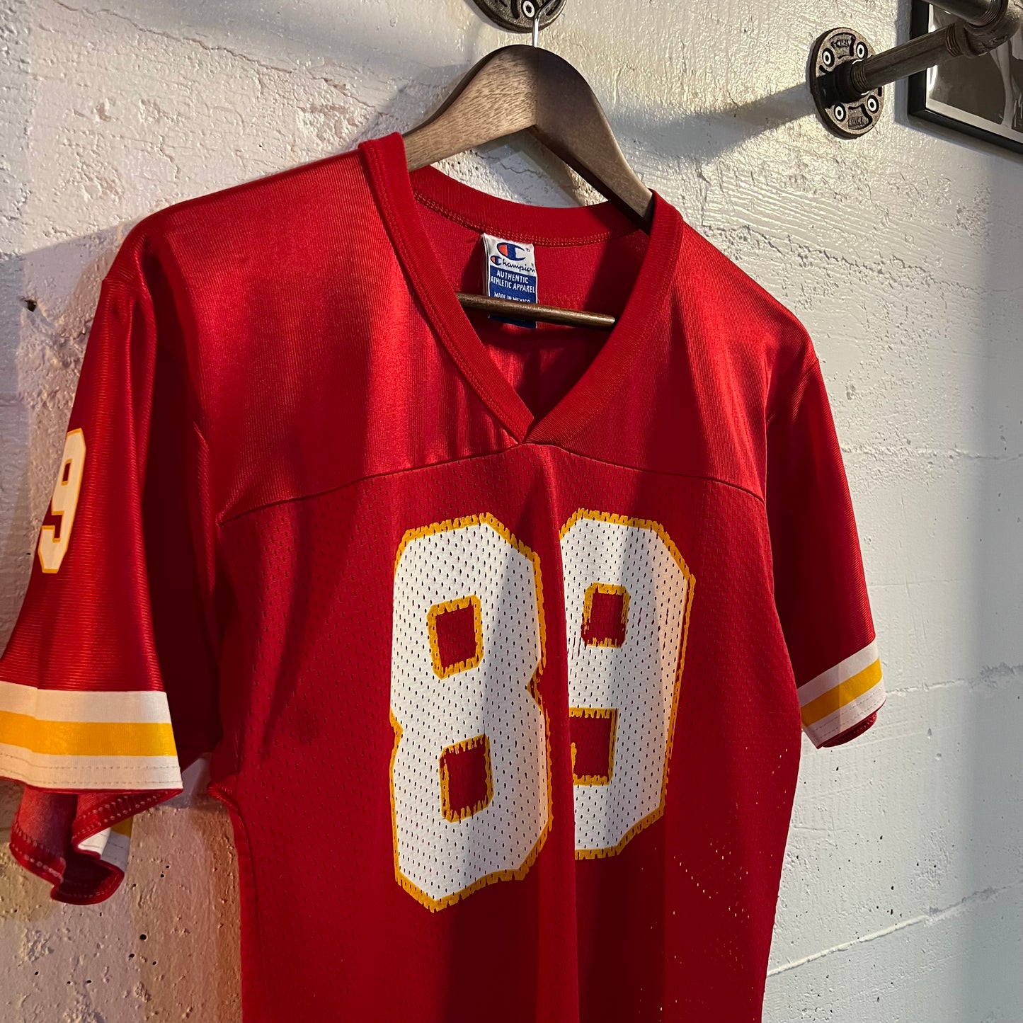 Vintage 90's Kansas City Chiefs Andre "Bad Moon" Rison Youth Football Jersey - Size M (10-12) - Red/Gold/White