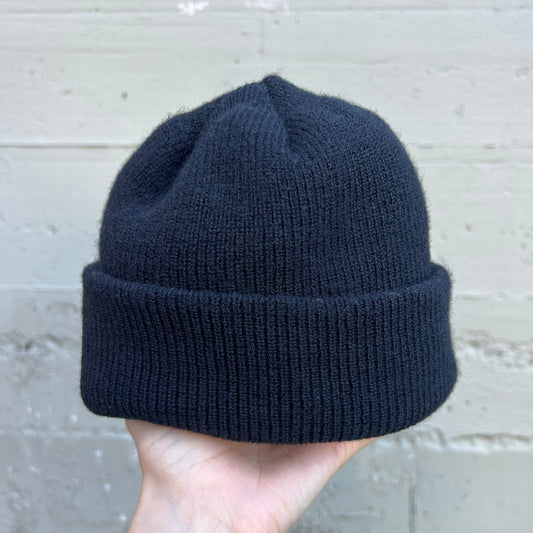 Vintage 1980's US Navy Wool Knit Watch Cap - O/S - Made In USA - DLA100-85-C-0711 - Black