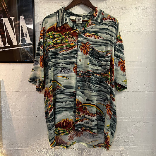 Vintage Kennington Ltd. California Rayon Loop Collar Aloha Shirt - Size XL - Multicolor - 100% Rayon