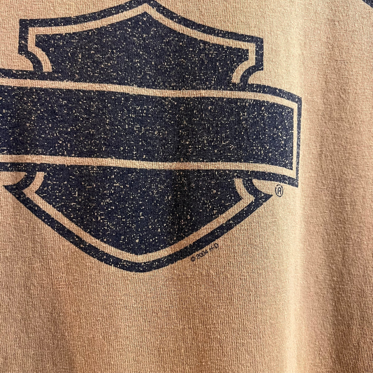 Vintage 2004 Harley Davidson ‘Riders’ Birmingham, Alabama Long Sleeve T-Shirt - Size Large - Tan/Grey