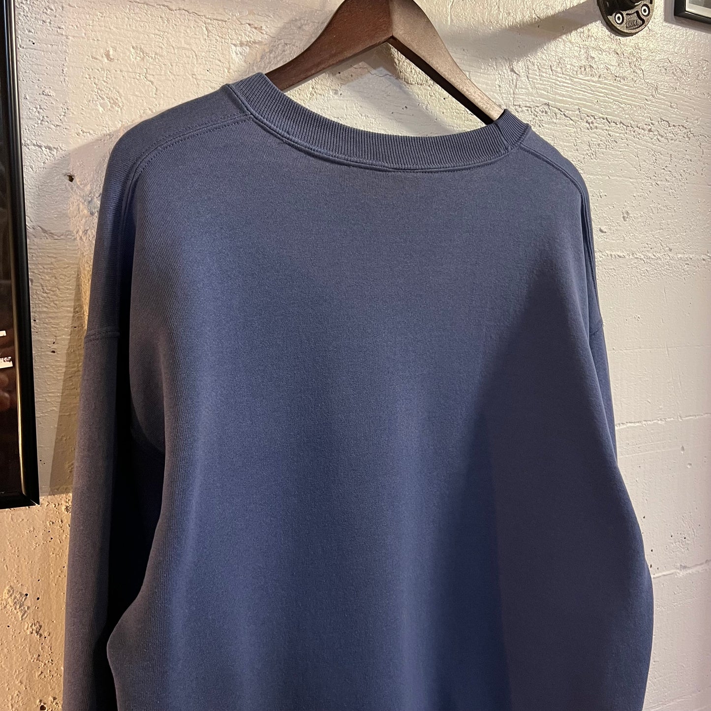 Vintage 2000's Jerzees Super Sweats Blank Faded & Distressed Crewneck Sweatshirt - Size Large - Faded Navy