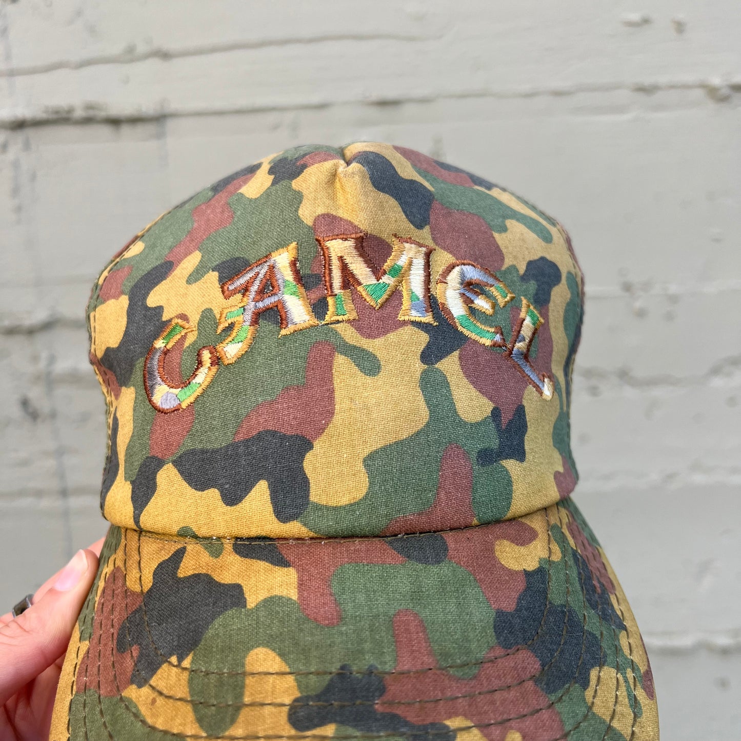 Vintage Camel Cigarettes Embroidered Duck Camo Snapback Hat - O/S - Made In USA - Multi